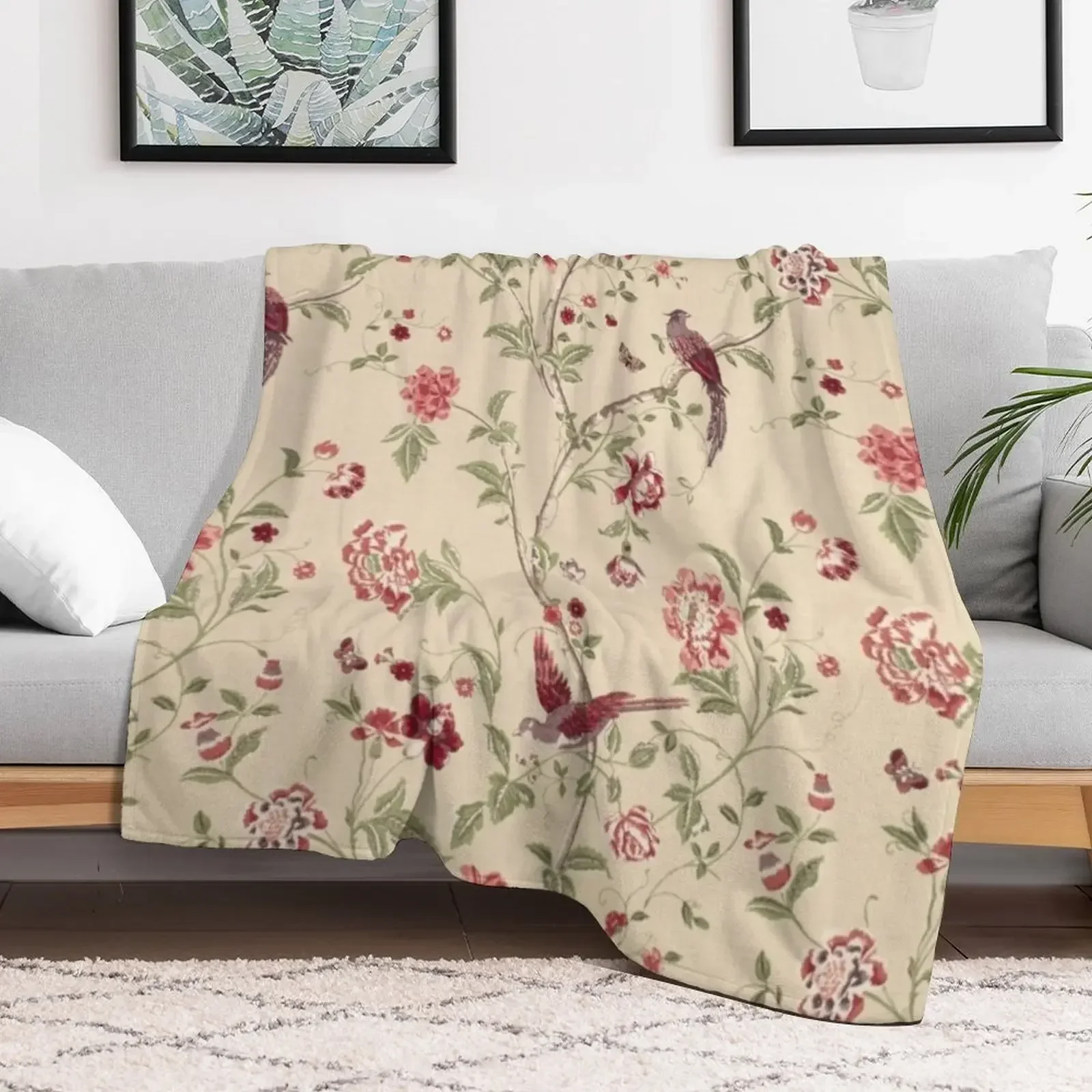 Laura Ashley flowers brids Throw Blanket Blankets For Bed funny gift Extra Large Throw Blankets