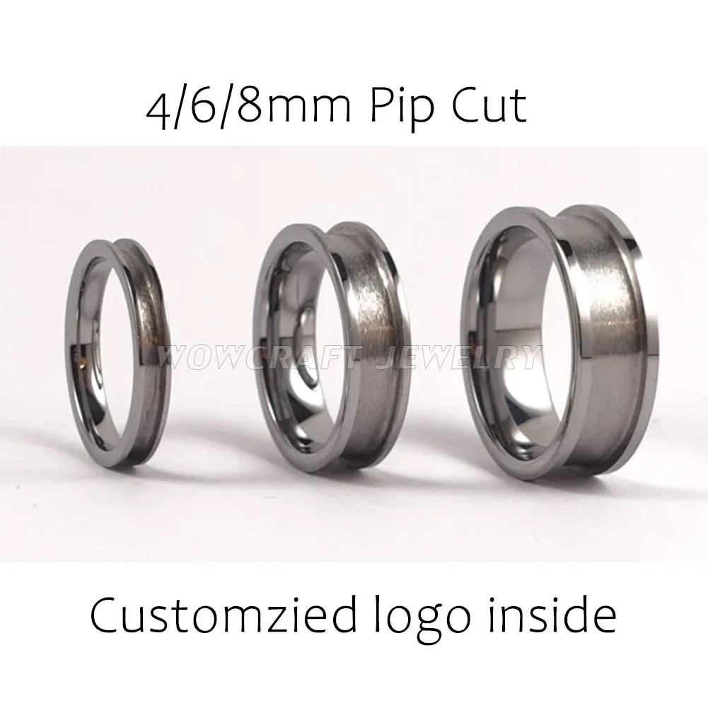 Wholesale Tungsten Ring Core For Inlay Channel Polished Shiny Pip Cut Tungsten Blank Rings