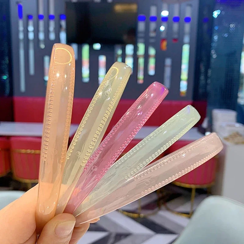 2023 Women Vintage Jelly Hair Hoop Hair Bands Girls transparent Headband Wide Hairband Candy color Headwear Accessories