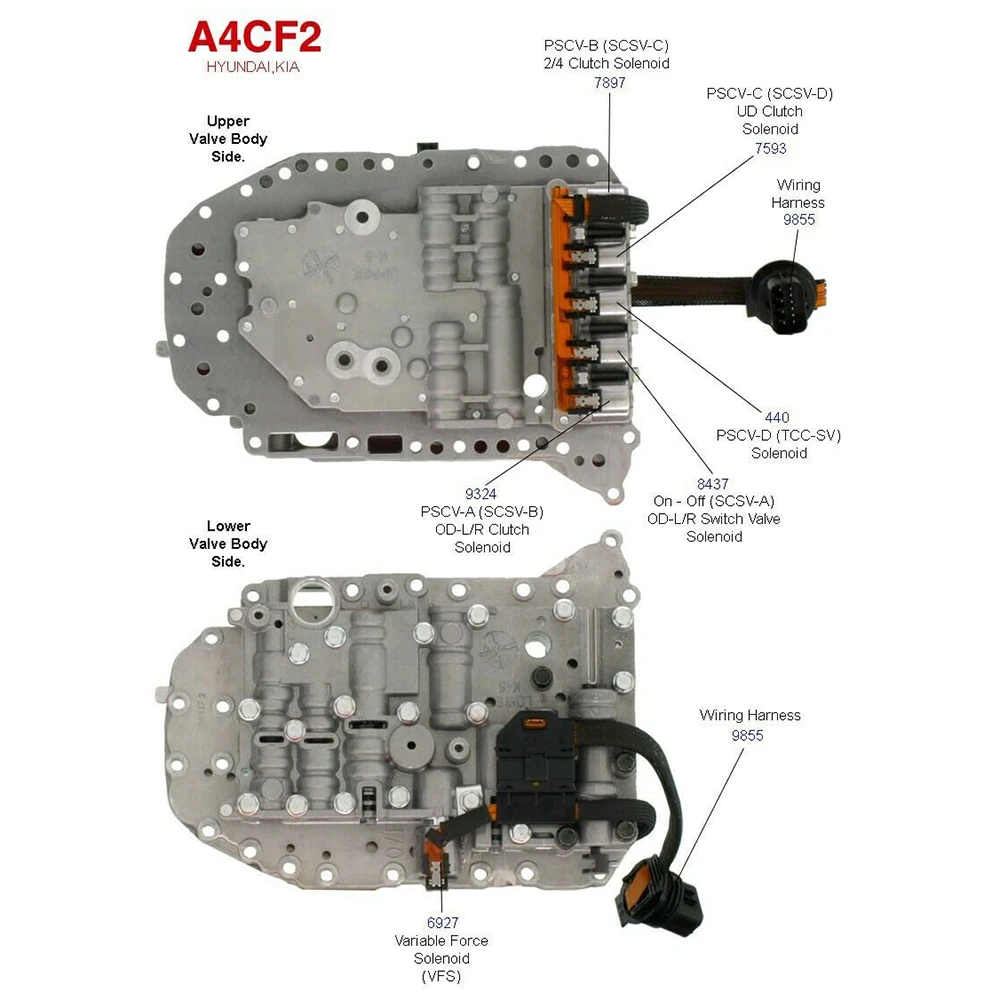 A4CF1 A4CF2 Automatic Transmission Valve Body With Solenoid for Hyundai Kia Spectra 4-Speed L4 1.4L 1.6L 2.0L