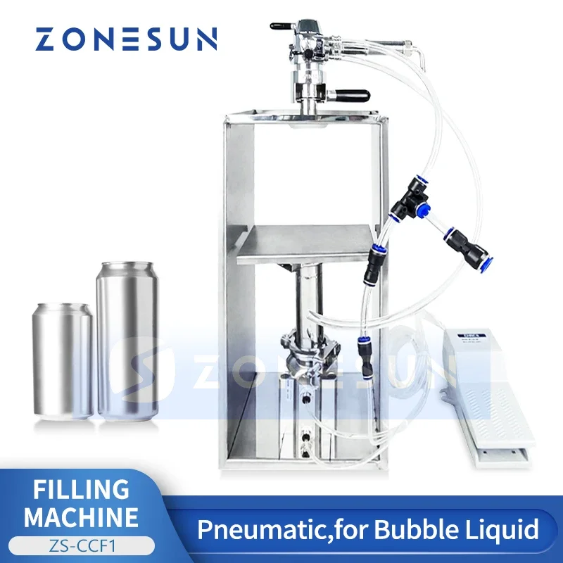 

ZONESUN ZS-CCF1 Isobaric Can Carbonated Drink Filling Machine Soda Beer Filler
