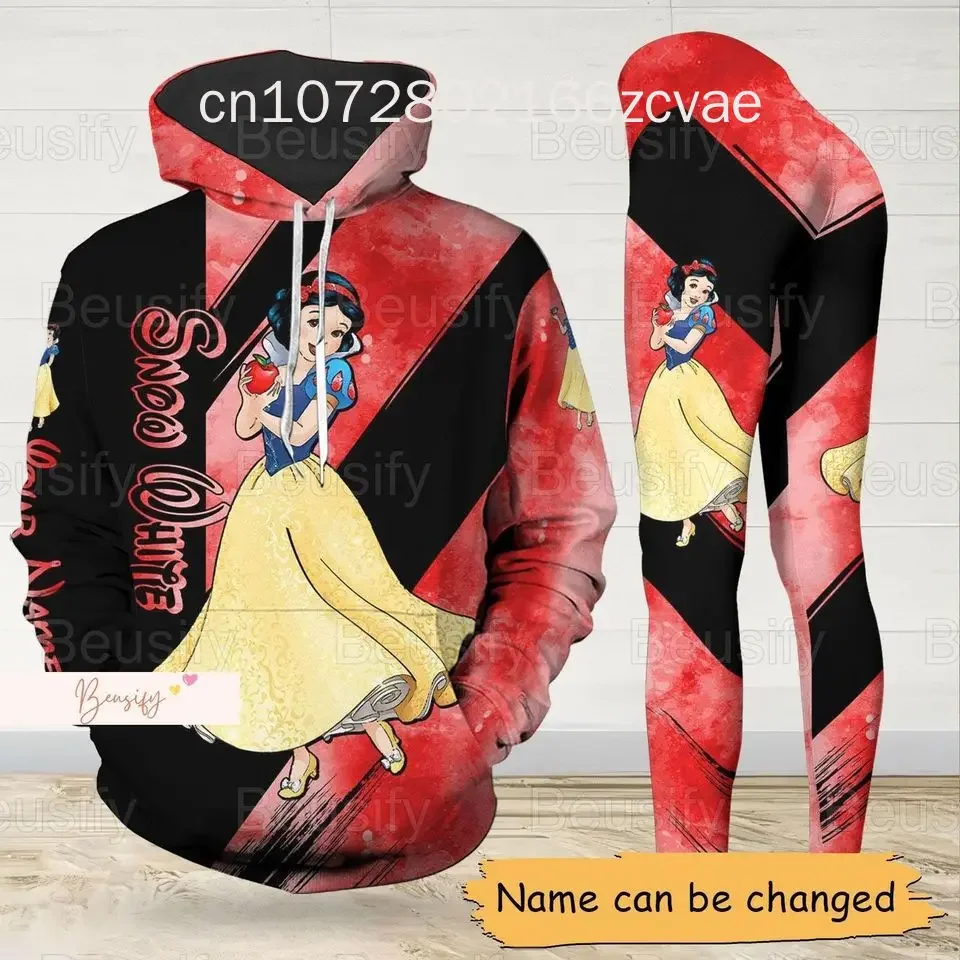 Personalized Disney Princess Mulan Hoodie Women\'s Hoodie Yoga Pants Set Disney Women\'s Yoga Leggings Hoodie Fashion Sports Suit