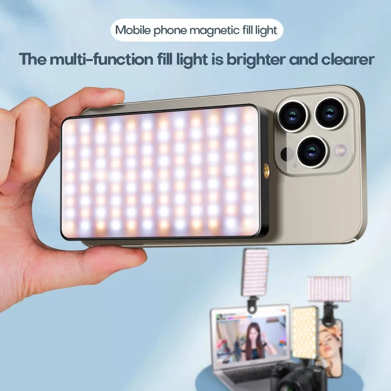 RGB Video Light, Portable LED Camera Light 0-360 Full Color, CRI 95+ 2500-9000K LED Video Light, LED DSLR Lighting for Vlogging
