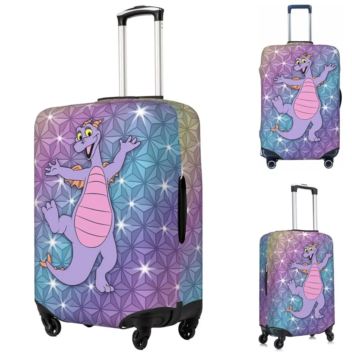 

Epcot Figment Beacon Of Magic Suitcase Cover Protection Elastic Travel Luggage Protector Covers for 18-32 Inch