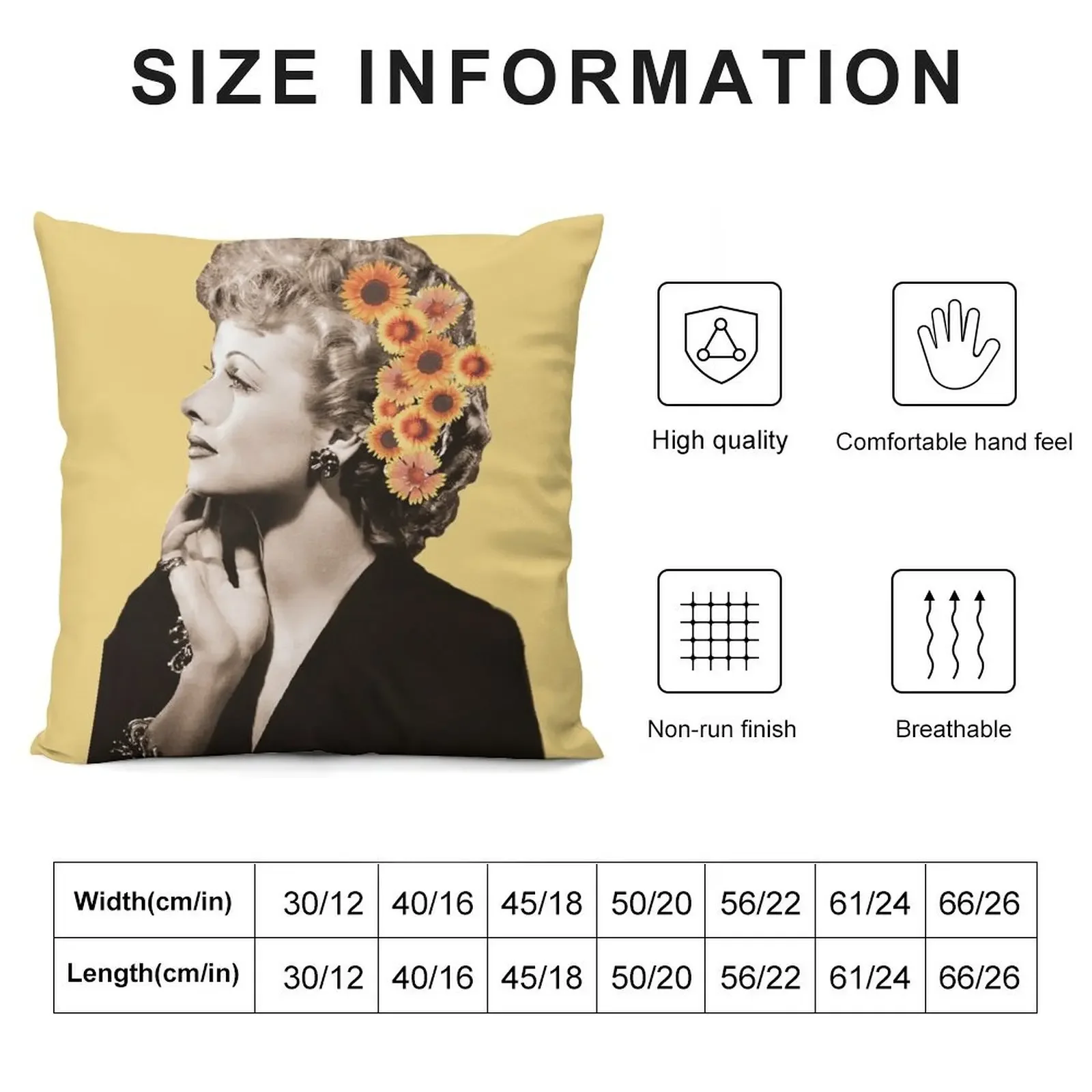 Lucille Ball Floral Throw Pillow pillowcases for sofa cushions Cushion Cover Set anime girl Embroidered Cushion Cover pillow