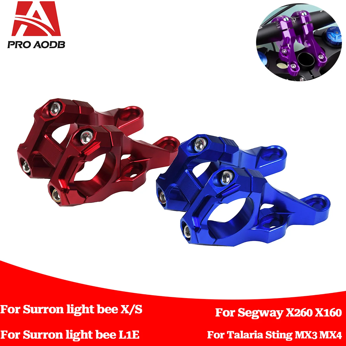 Motorcycle Forks 31.8mm CNC Aluminum Handlebar Alloy Direct Mount Stem For Talaria Sting MX3 MX4 For Surron Light Bee X S L1E