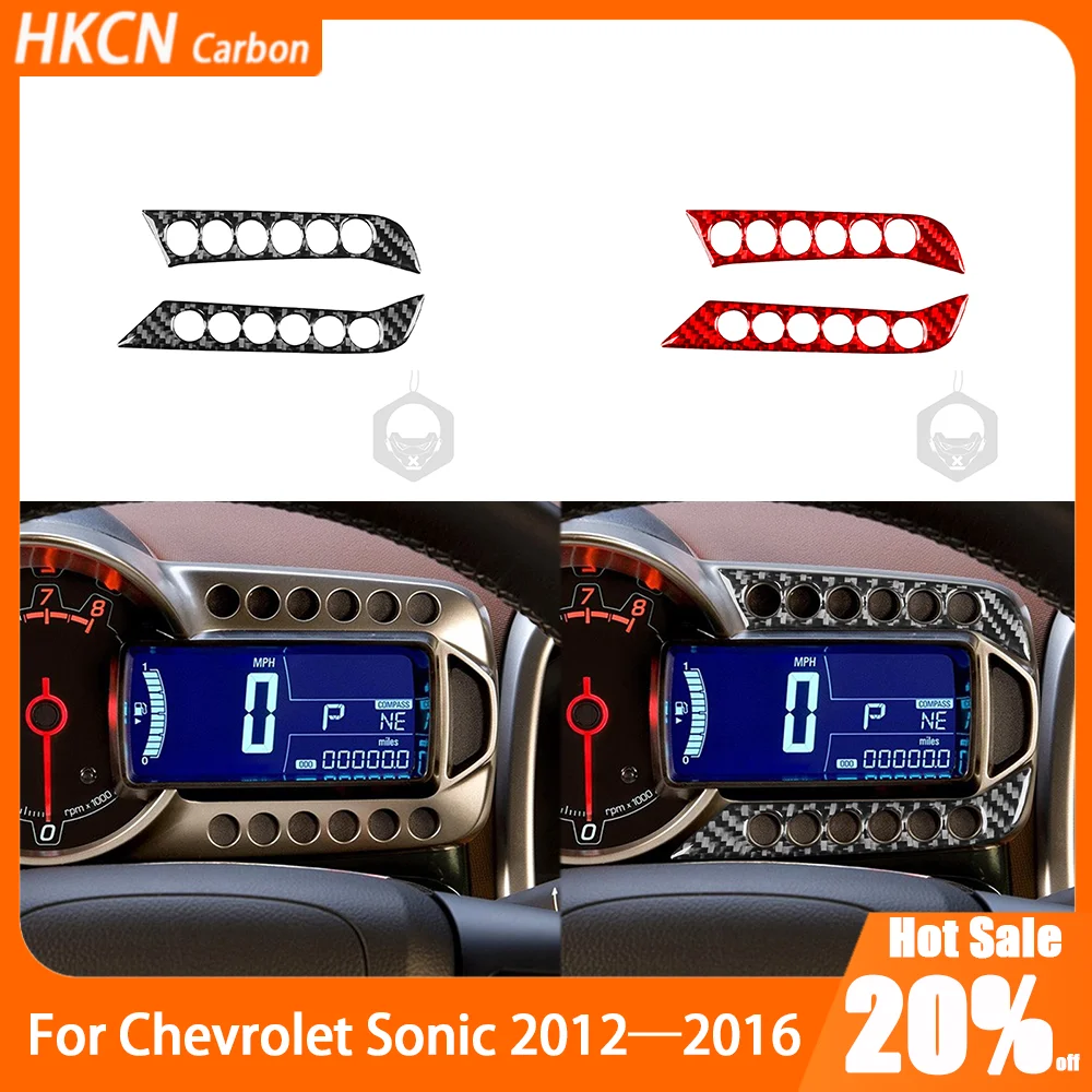 For Chevrolet Sonic 2012–2016 Carbon fiber Wrap Kit Speedometer Instrument Display decorative Cover sticker Car Accessories