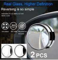 car 360 rotary press type rear view blind spot mirror,largen field reverse blind spot assist mirror,Anti dead corner,2pcs,glass