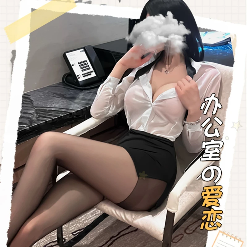 Sexy Cosplay Secretary Costumes Women\'s Tie Top Miniskirt Lingerie Set Roleplay Ladies Office Careers Dresses Couple Game Outfit