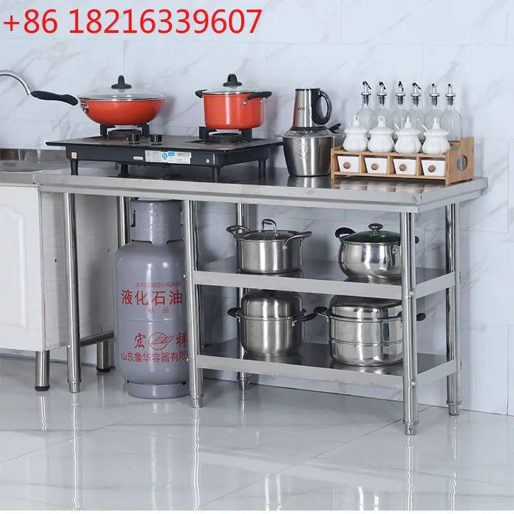 

Stainless steel workbench Kitchen cutting table Single layer gas tank console Kitchen stove