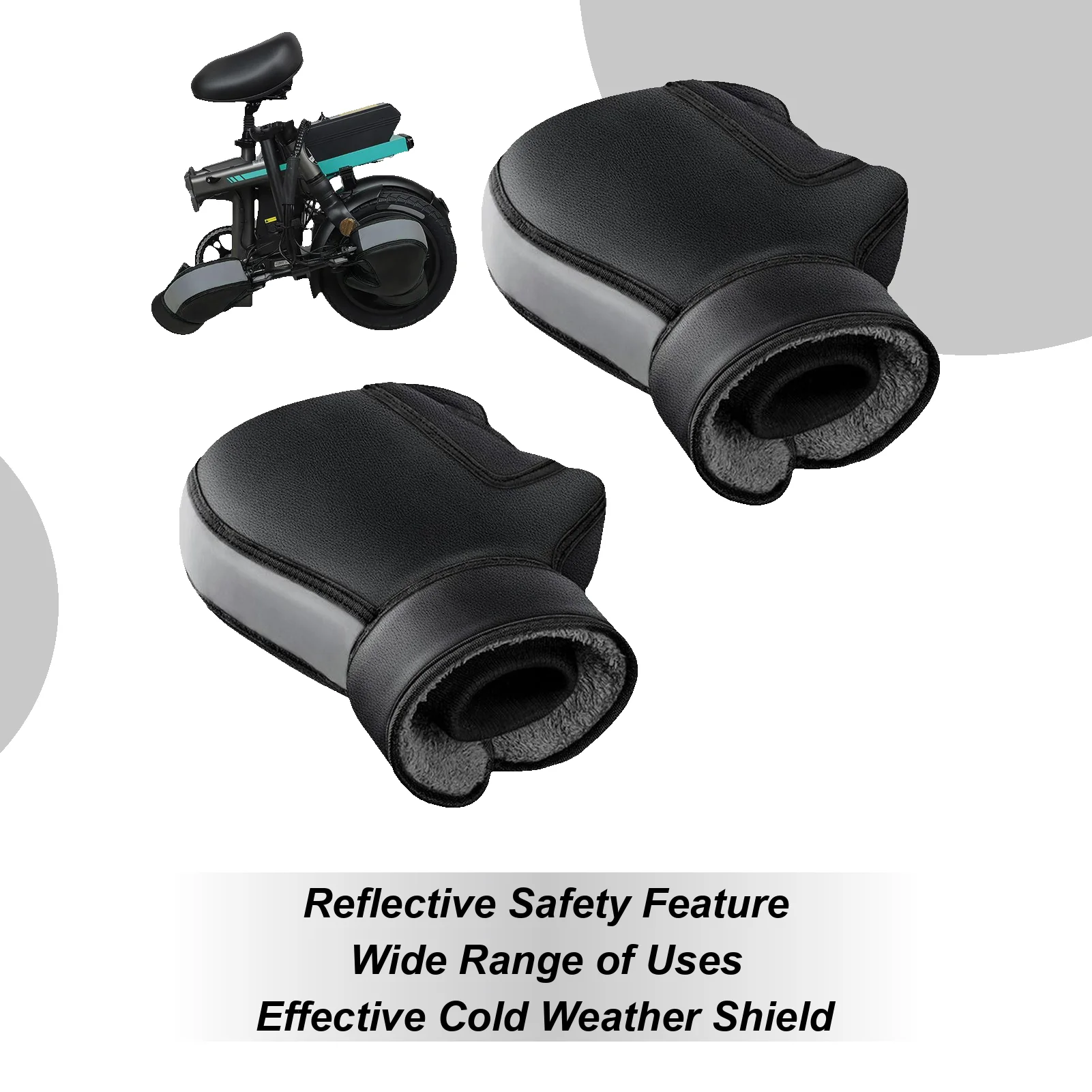 

Handlebar Gloves Motorcycle Windproof Bike Handlebar Mittens Reflective Winter Scooter Grip Mittens For Tricycles Snowmobiles