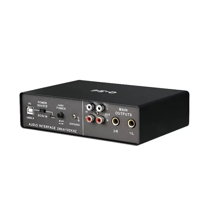 TEYUN Q-24 Professionele audio-geluidskaart met elektrische gitaarmonitor Opname Live-uitzending voor zangcomputer PC Studio