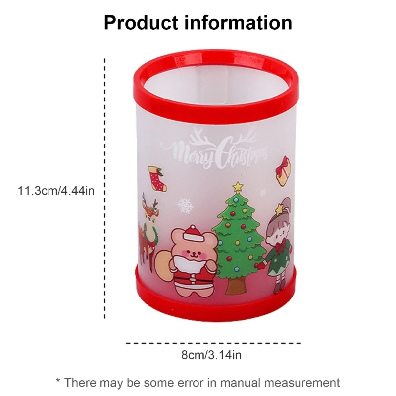 Christmas Pencil Holder Decorative Pen Holder Pencil Container Desk Decoration for Pen Pencil Makeup Tool Remote Control