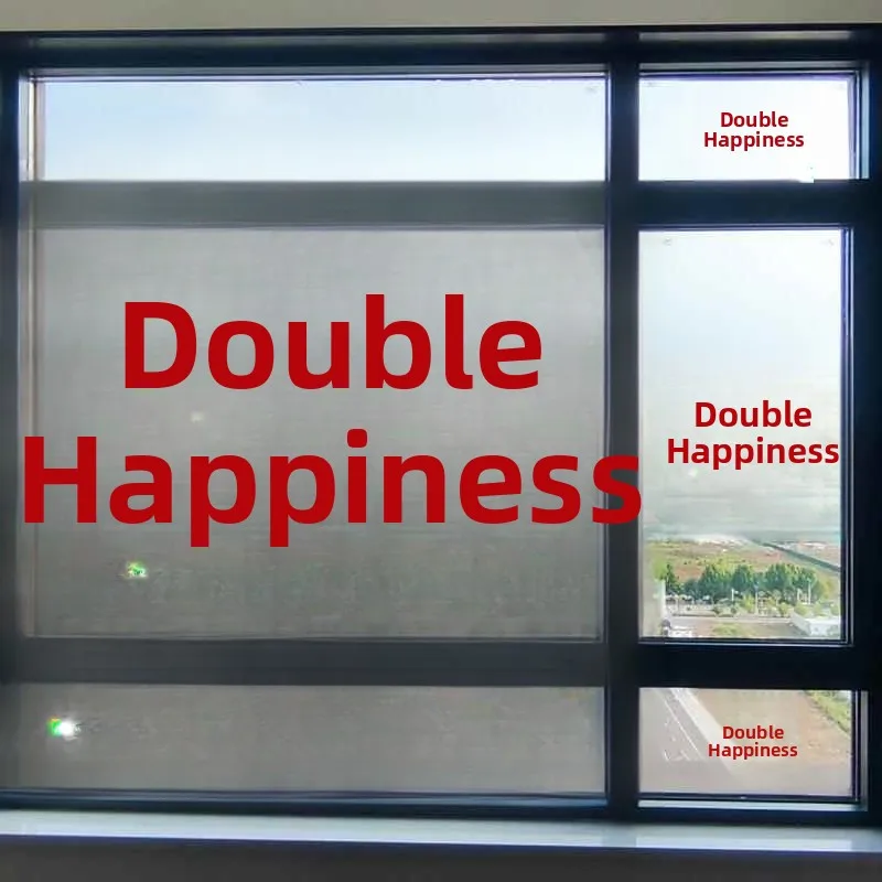 Wedding Decoration Red Double Happiness Character Window Stickers Couple Names Chinese Calligraphy Design for Bridegroom Groom