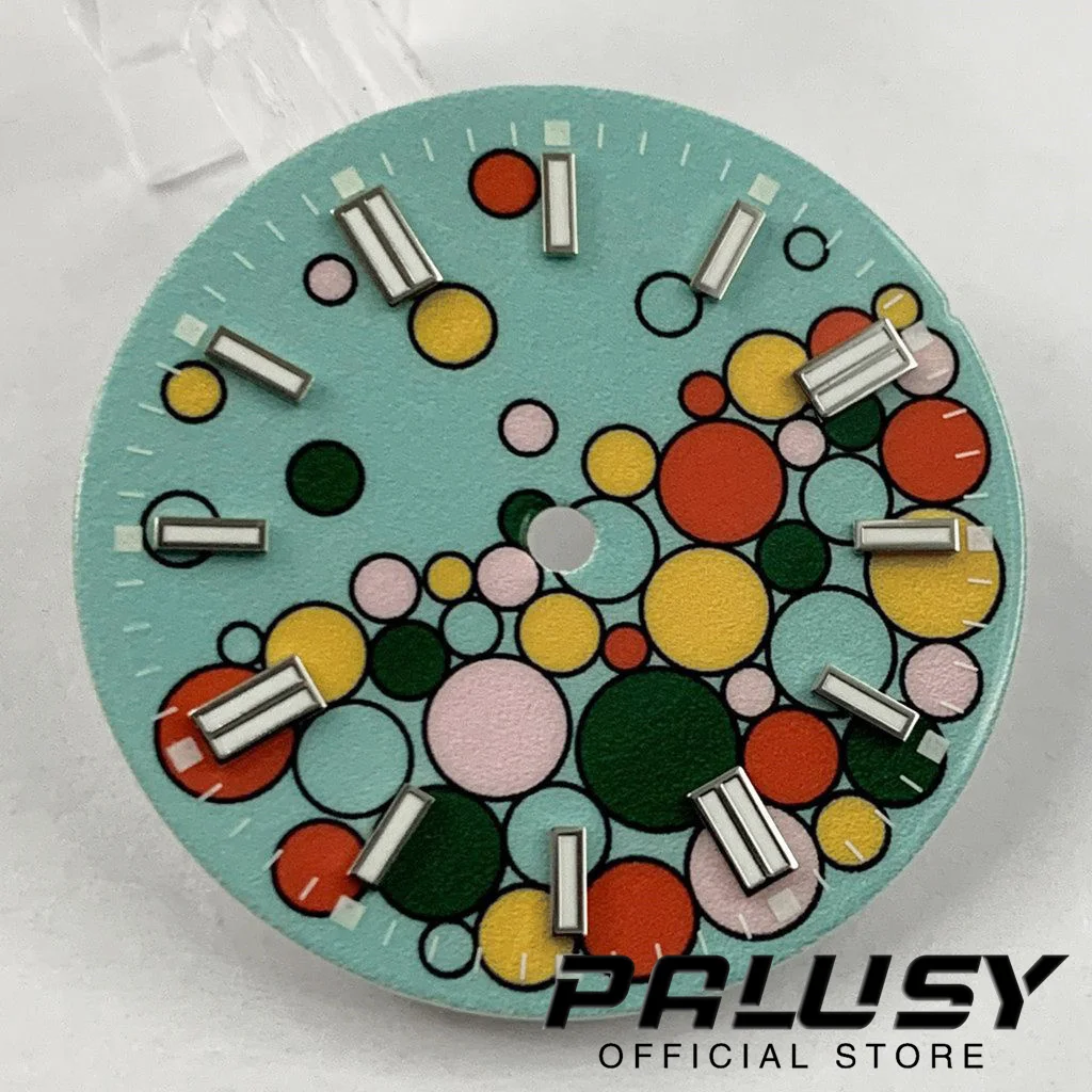 29mm Sky Blue Green Pink Yellow Red Watch Dial Luminous Watch face Fit NH35 NH36 PT5000 ETA 2824 2836 Miyota 8215 821A Movement