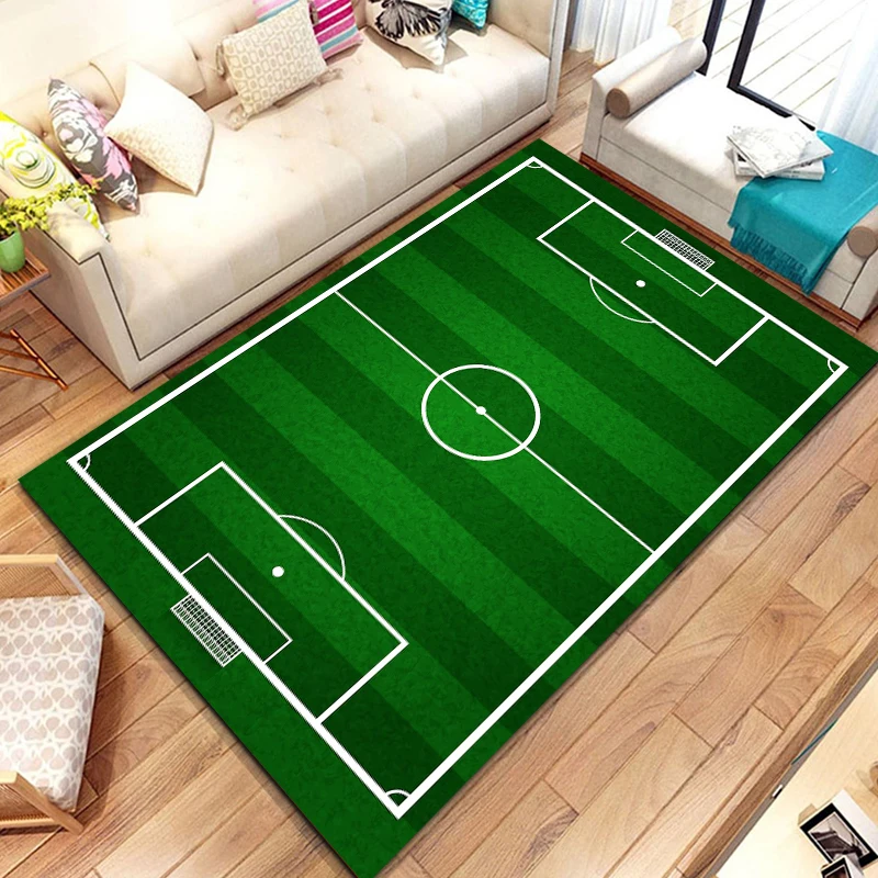 

3D Football Field Carpet Sports Theme Mat Large Area Carpet for Home Living Room Cartoon Children Bedroom Sofa Doormat Floor Rug