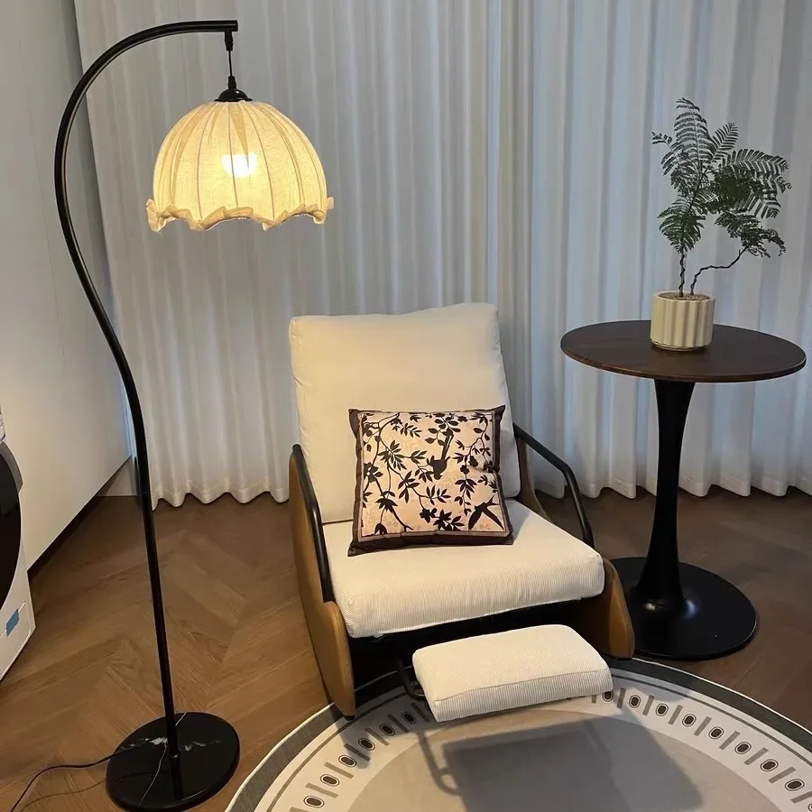 

2025 New French LED Standing Light Retro Mid-Century Floor Lamp Living Room Sofa & Bedroom Bedside Ambiance Light Home Decor