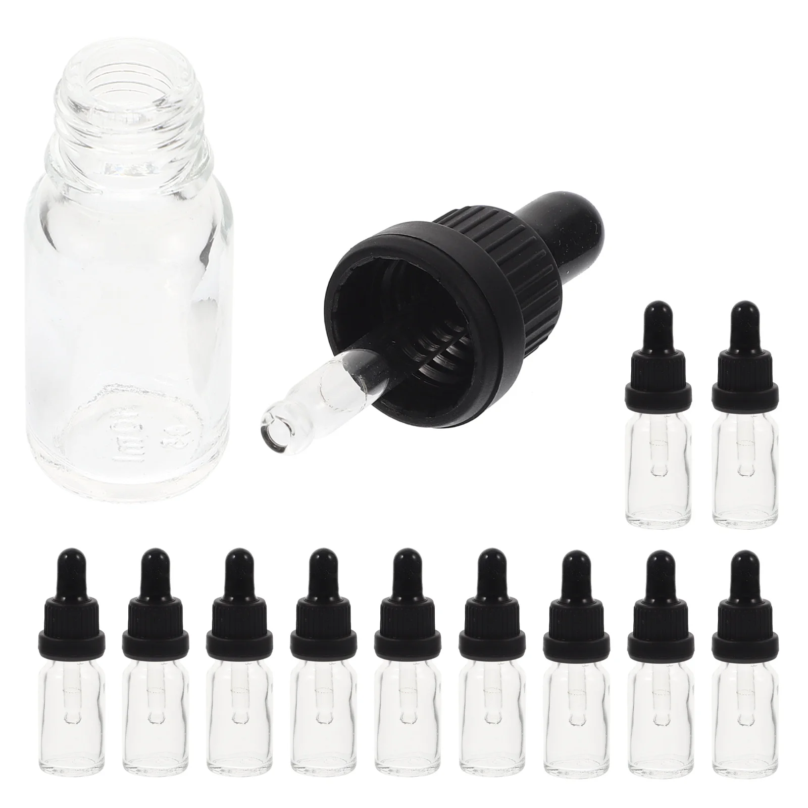 

12Pcs Glass Dropper Bottles Transparent Essential Oil Bottles Leakproof Portable Containers for Travel Aromatherapy Oils