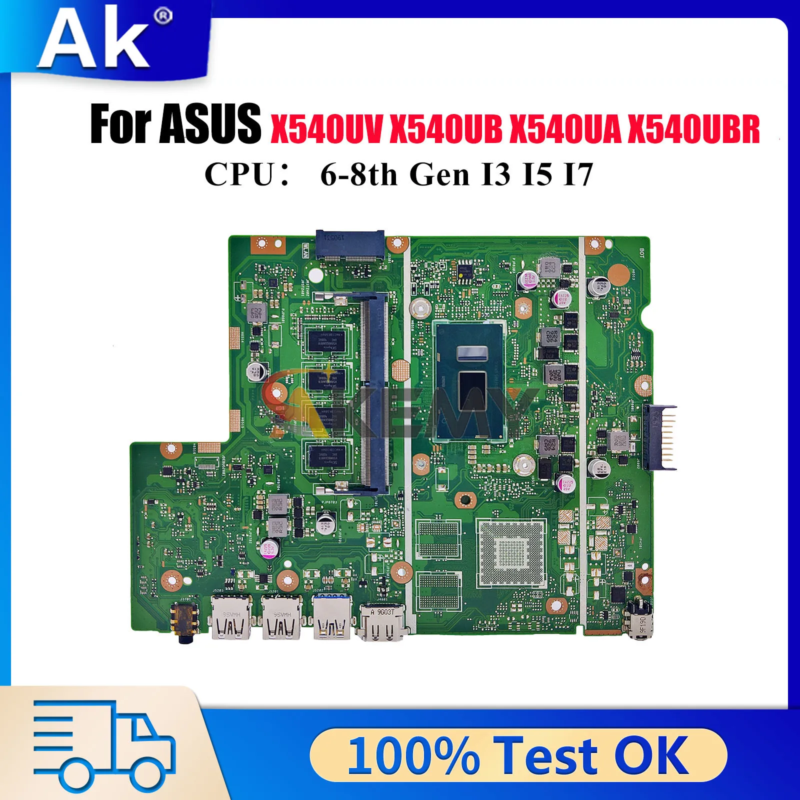 

X540UA Материнская плата для ноутбука ASUS F540U P540U X540UBR X540UAR X540U X500U X540UV R540U A540U X540UB Материнская плата с процессором I3 I5 I7