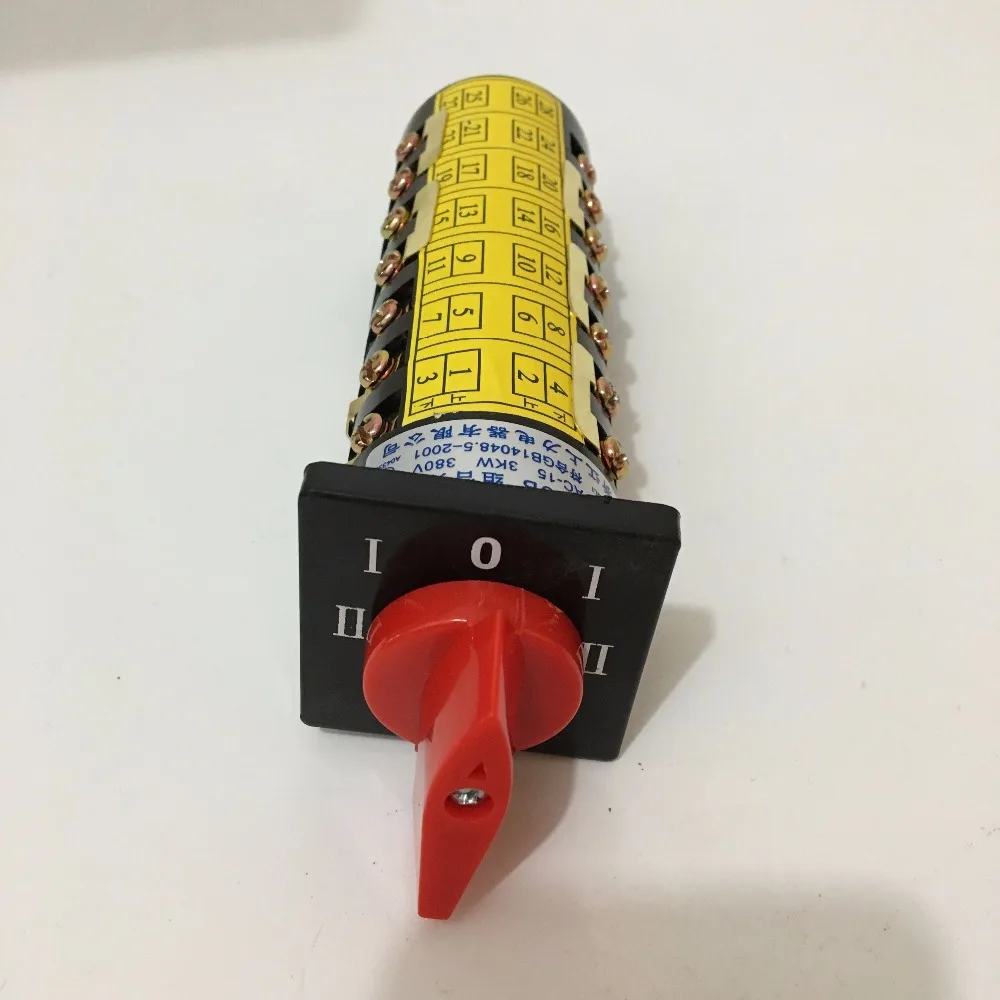 

Переключатель поворотный HZ5B-10/T721.7, 5 положений, 380В 10А, 24 винтовых клеммы (II-I-0-I-II)