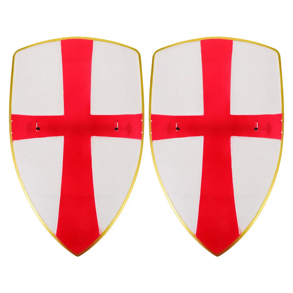 2 pezzi scudo medievale per bambini 11.79x7.66 plastica durevole gioco di ruolo regalo per ragazzi cavalieri costume accessorio