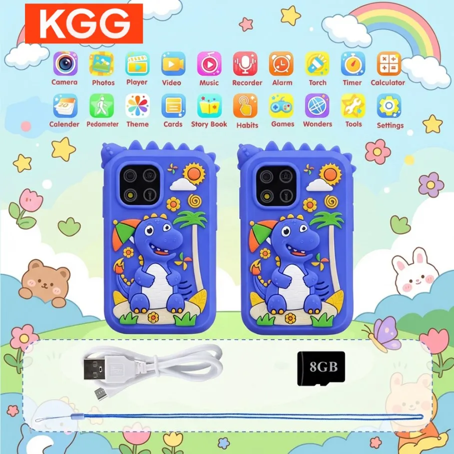 Einhorn 2,8'' Baby-Mobiltelefon Mini-Spielzeugtelefon Geschichten Musik Kamera Gewohnheits-Tracker Lernwerkzeuge 8GB Kindergeschenke Kinder-Smartphone