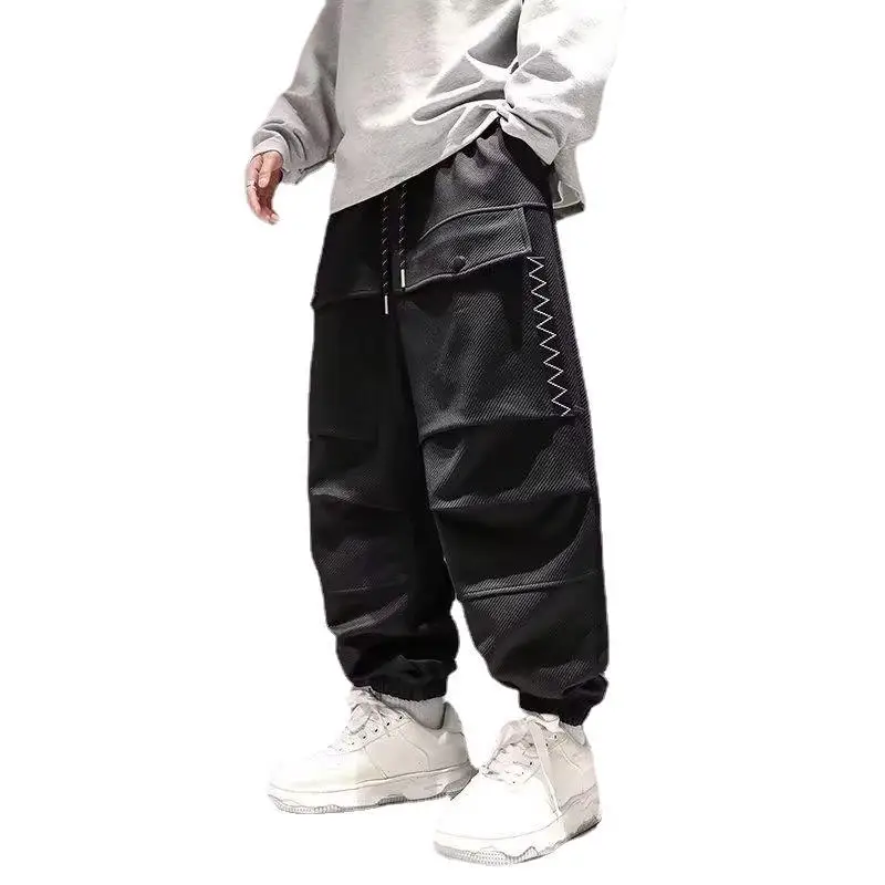 Pantalon cargo surdimensionné coréen pour hommes, Streetwear japonais, Joggers décontractés Harajuku, Kpop, ChimfjHip Hop