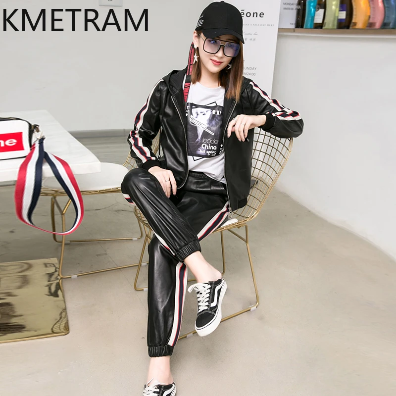 100% Top Layer of Sheepskin Jackets Woman Genuine Leather Jacket and Pants Casual Suit Women Fall Clothes 2025 дубленка женская