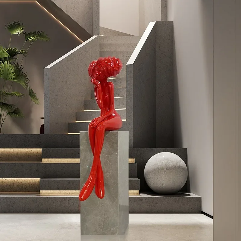 

Abstract figure art girl portrait exhibition hall decoration sculpture ornament model room living room entrance decoration