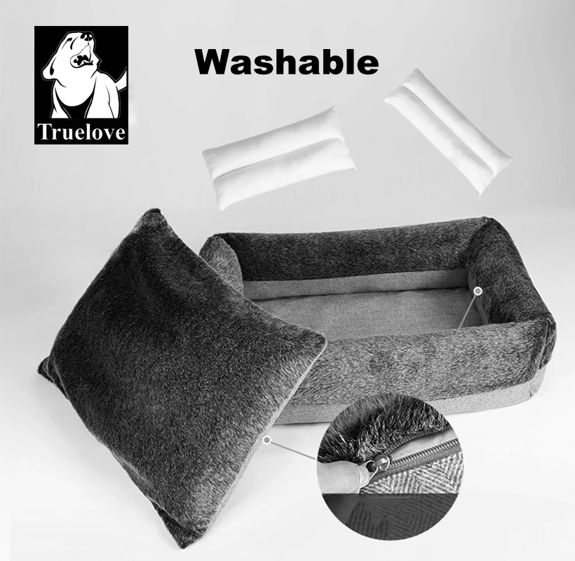 Truelove Plush Warmer Pet Bed Modern Soft Plush Pet Bed for Cats Dogs Self Warming Autumn Winter Indoor Snooze Sleeping TLR1905