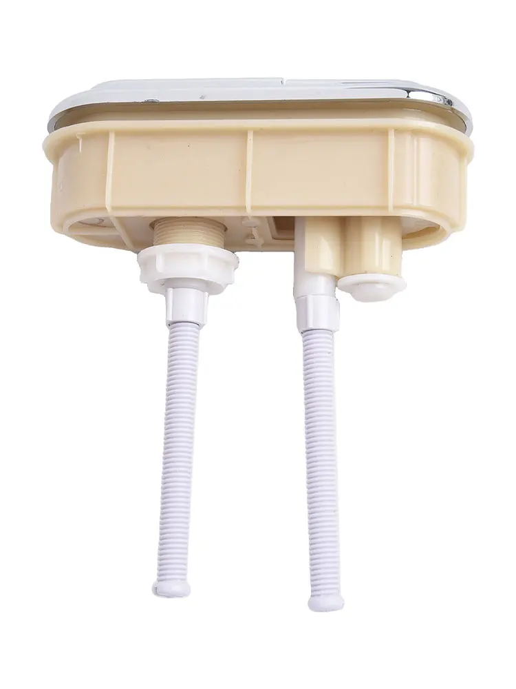 Rectangle Hole Design Bathroom Dual Flush Toilet Push Button Compatibility Easy Installation Chrome Plated Finish