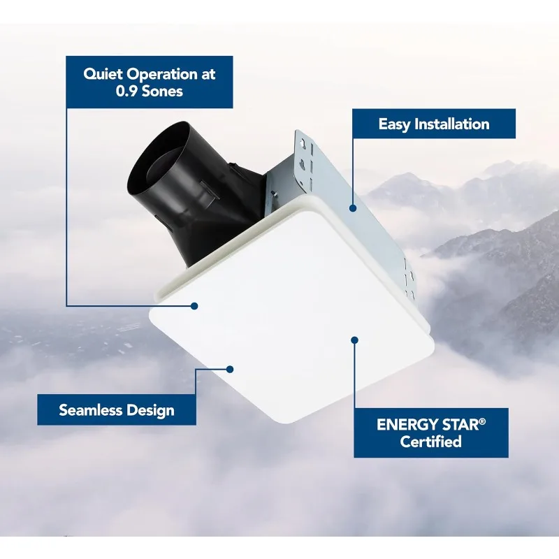 Broan-NuTone® BE8 Bathroom Exhaust Fan, 80 CFM, ENERGY STAR® Exhaust Fan, 1.5 Sones