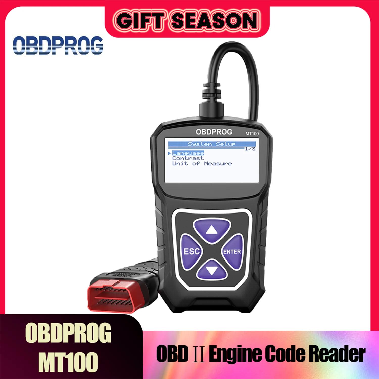 

OBDPROG MT100 OBD2 Diagnostic Scanner Professional Code Reader Auto Car Automotive Scanner EOBD Engine Check