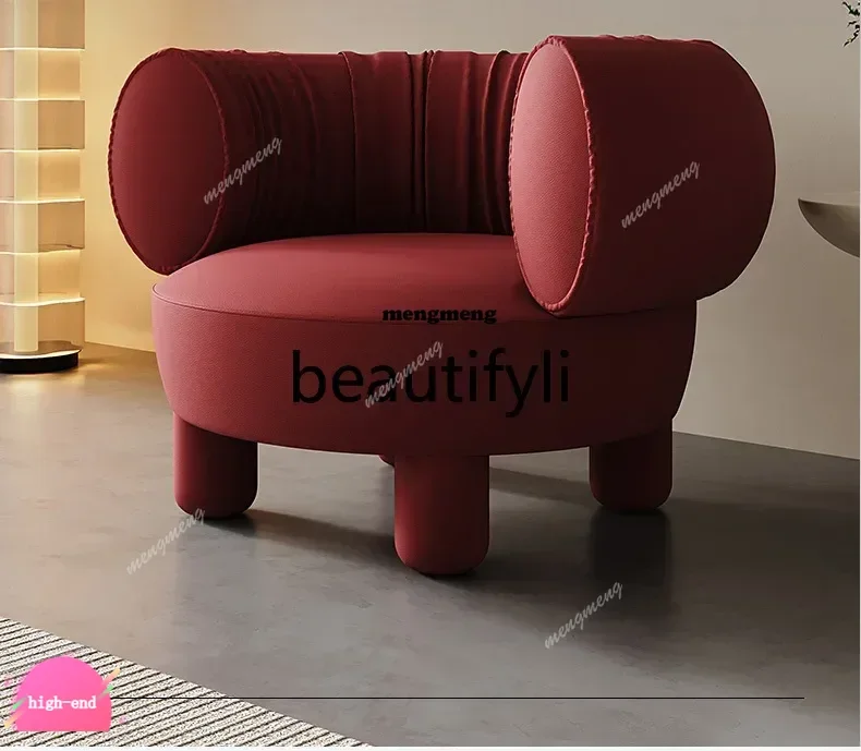 

Single sofa fabric leisure chair Italian light luxury teddy velvet