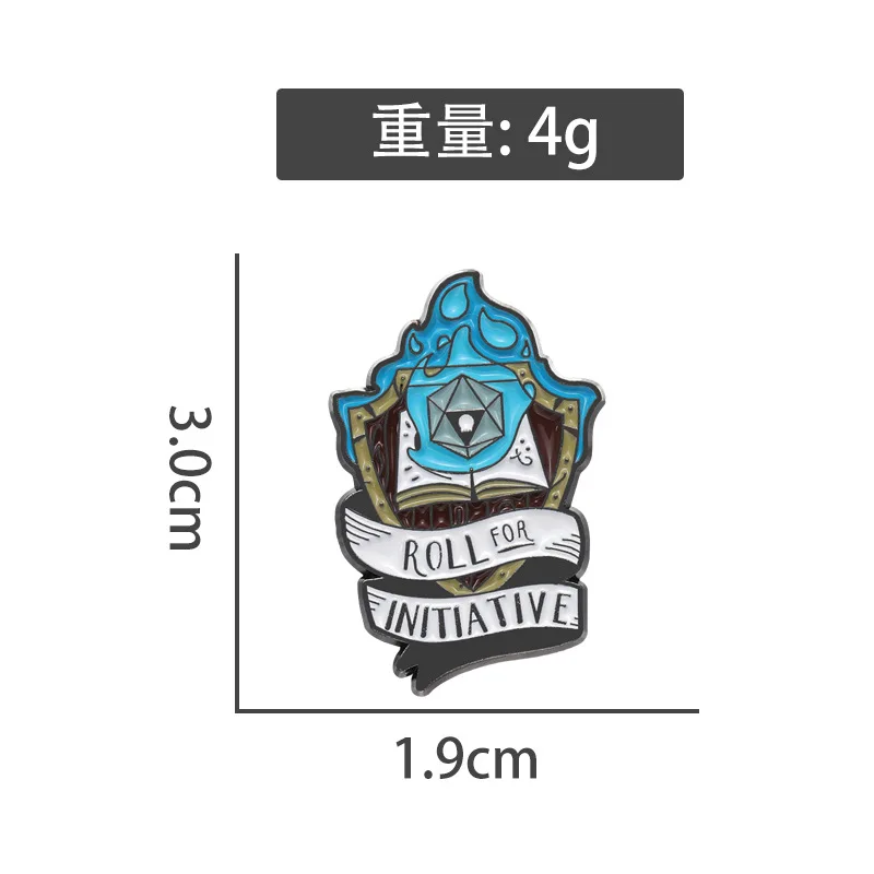 Creative Anime Game Enamel Pins Blue Flame Magic Book Alloy Brooch Badge Personalized Jewelry Accessories Gifts For Friends