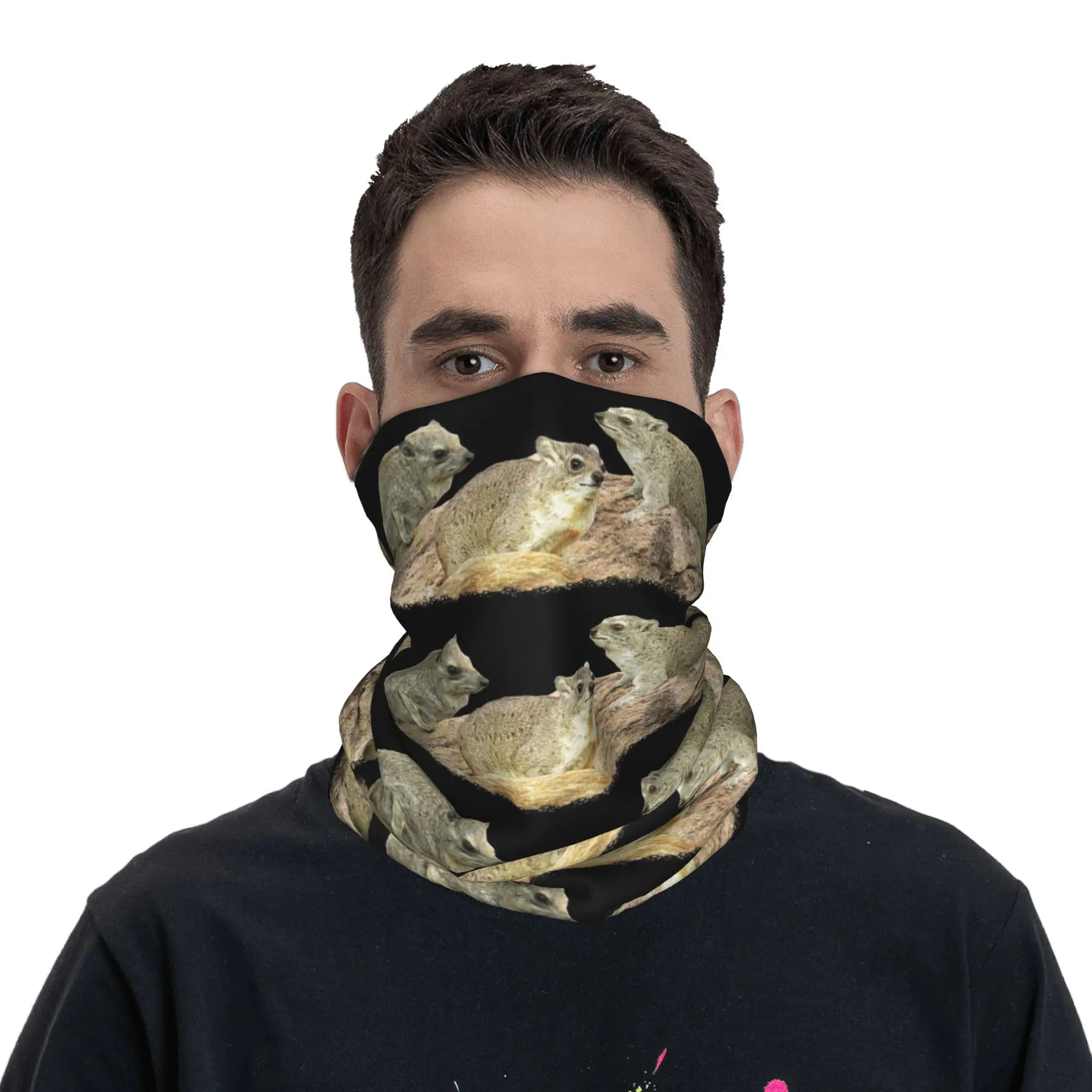 روك هيراكس الصحراء الغرير أفريقيا باندانا الرقبة الجراب قناع مطبوع وشاح متعدد الاستخدام بالاكلافا الرياضة في الهواء الطلق للرجال النساء الكبار