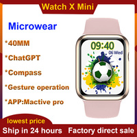 Microwear Watch X Mini 40MM Smart Watch W10 Mini ChatGPT 1.52'' NFC GPS Tracker IP68 Waterproof Compass Watch 9 Smartwatch Women