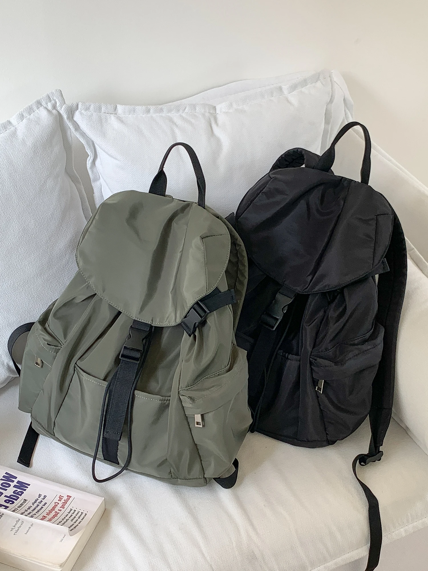 

Casual Nylon Travel Bapa EMORRIN Korean Design Lightweight Dual oulder Bag Versatile Commuting Handbag for Teenagers