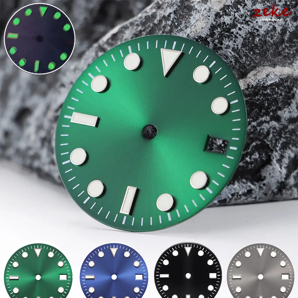 

NH35 4R36 28,5 мм зеленый светящийся S циферблат SUB Mariner циферблат подходит для NH35 NH36 механизм аксессуары для часов инструменты для циферблата