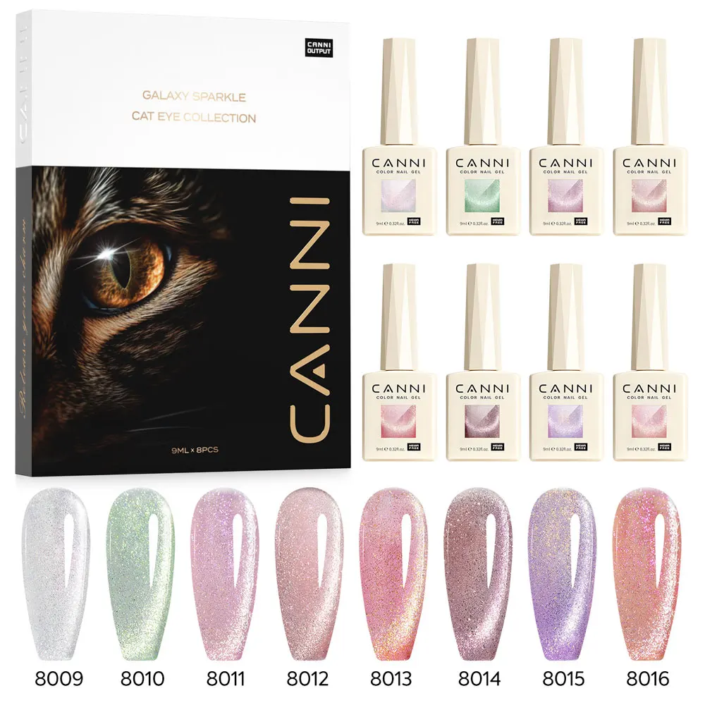 CANNI 96 kleuren TPO/HEMA GRATIS Glitter Gel Cat Eye Gel Nagellak Set UV/LED Soak-Off Gel Polish Manicure DIY Nail Art Kerstmis