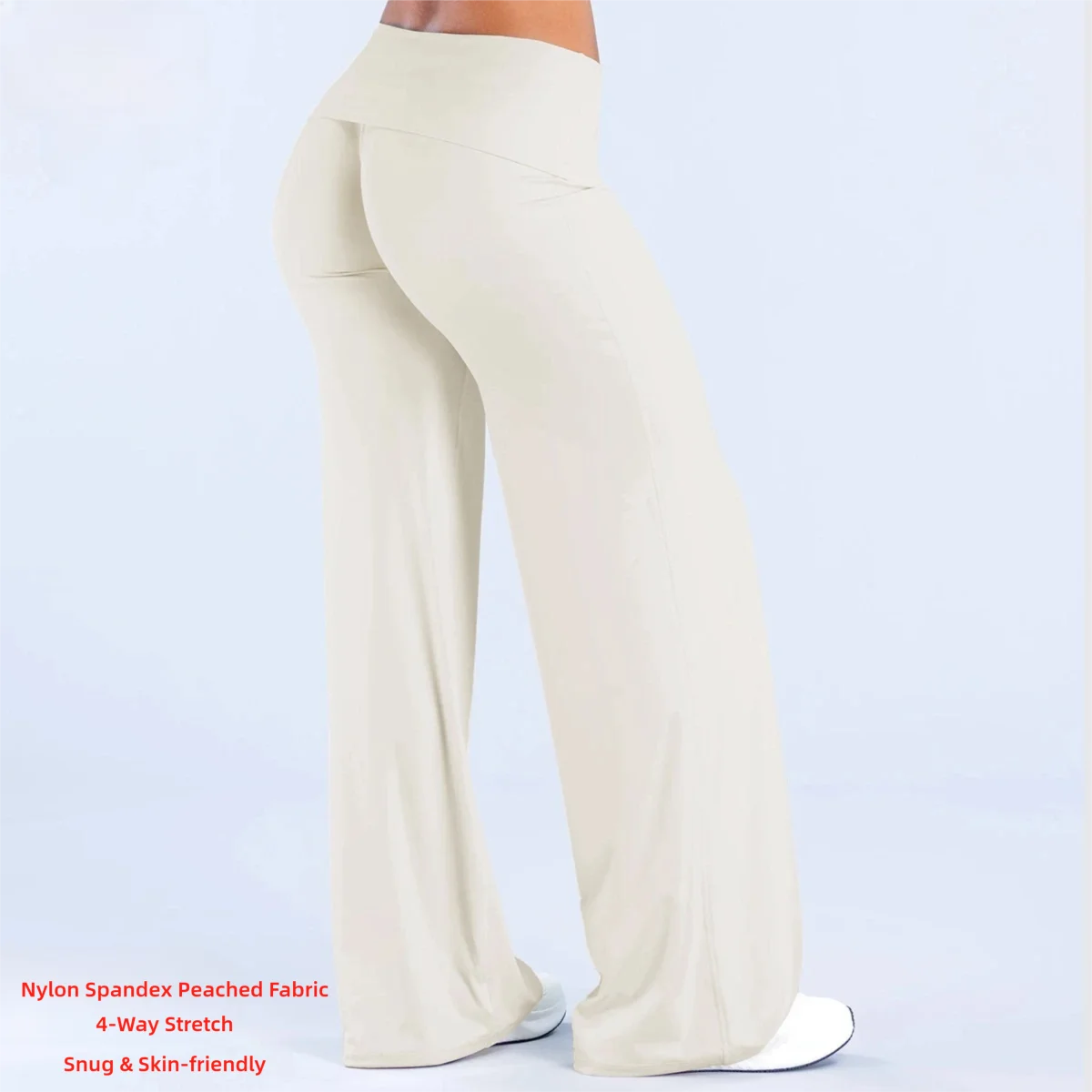 New Fall Winter Women's Cuffed Hem Wide Leg Yoga Pants Loose Athletic Long Pants Casual Outdoor Workout Gym Fitness Trousers 2