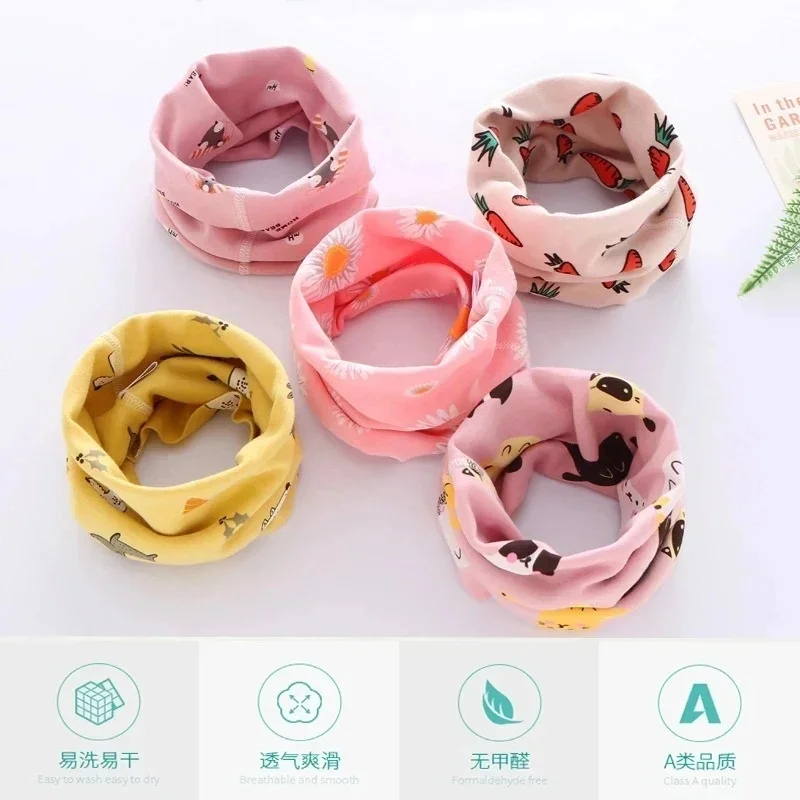 1/2/4pcs Windproof Kid Scarf Spring Winter Boys Girls Neck Warm Foulard Scarves Muffler Outdoor Scarf Ear Cap Infant Necker