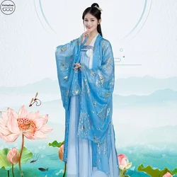 WATER Hanfu Just Coat Women's Black Blue Daxiushan Peony Bronzing