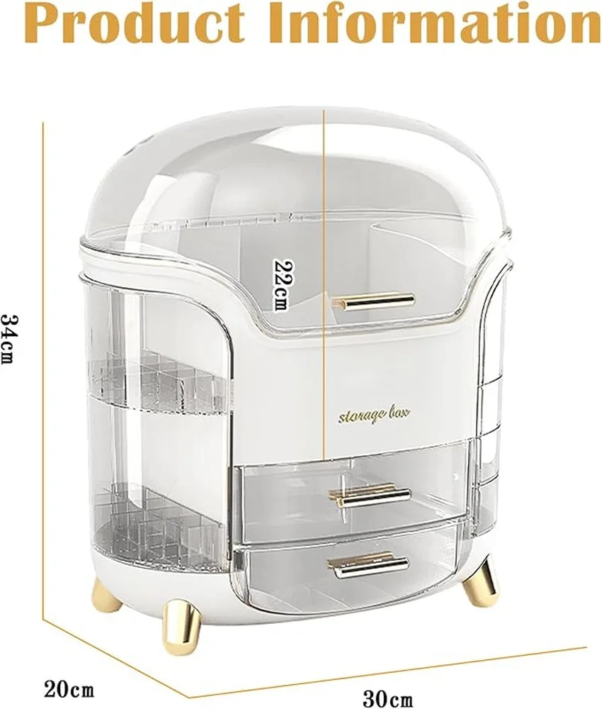 Etoile Vanity Case Clear Makeup Storage Large Elegant Organiser Skincare Organizers Extra Large