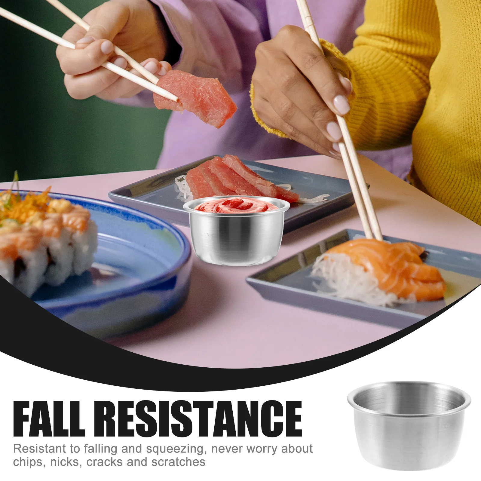 

10pcs Stainless Steel 60Ml Condiment Containers For Dipping Sauces Fruits Nuts Olives Restaurant Home Party Kitchen Barware