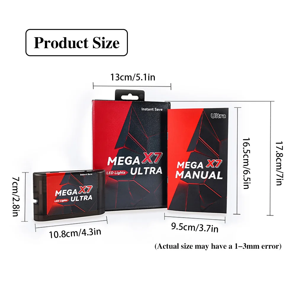 Instant Save Mega X7 Ultra   Game Cartridge USA/ Japan /European for SEGA GENESIS Mega Drive MegaDrive Game Console With Manual