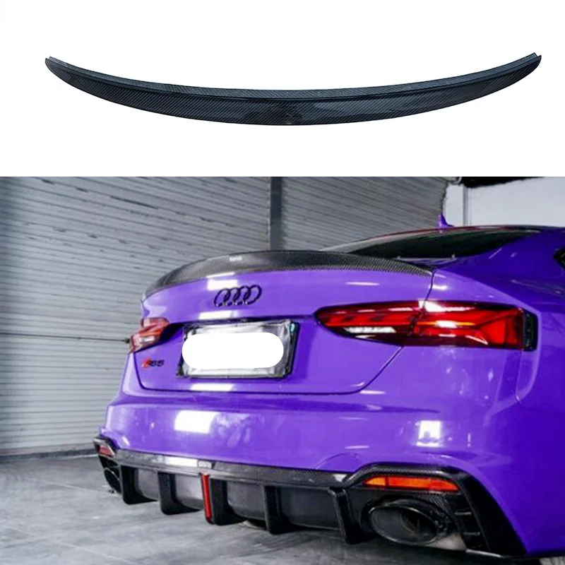 

Carbon Fiber Rear Tunk Spoiler For AUDI A5 S5 RS5 Only Fit For 2Doors 2017 2018 2019 2020 2021 Wing Lip Spoilers Car Accessories