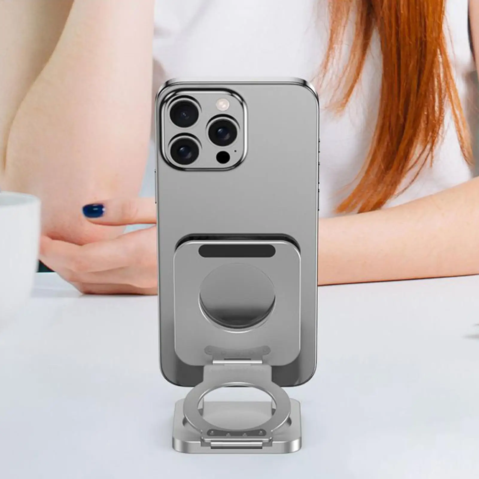 

Магнитная подставка, складная настольная подставка для телефона, противоскользящая ручка, портативное крепление, вращение на 180 градусов для зарядки стола, путешествия, тренажерный зал, селфи