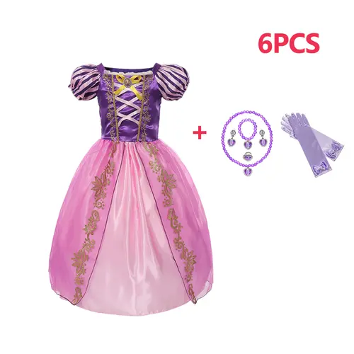 Girls Jasmine Elf Dress Kids Cosplay Fancy Flowers Christmas Birthday Costume Carnival Disguise Princess Party Clothes 2-10T - Image 16