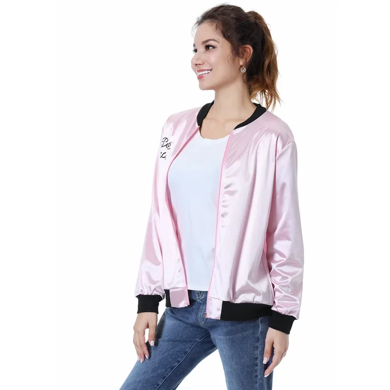 Cosplay Costume the Pink Ladies gang girls jacket kids retro fancy cheerleader pink jacket autumn Halloween party coat